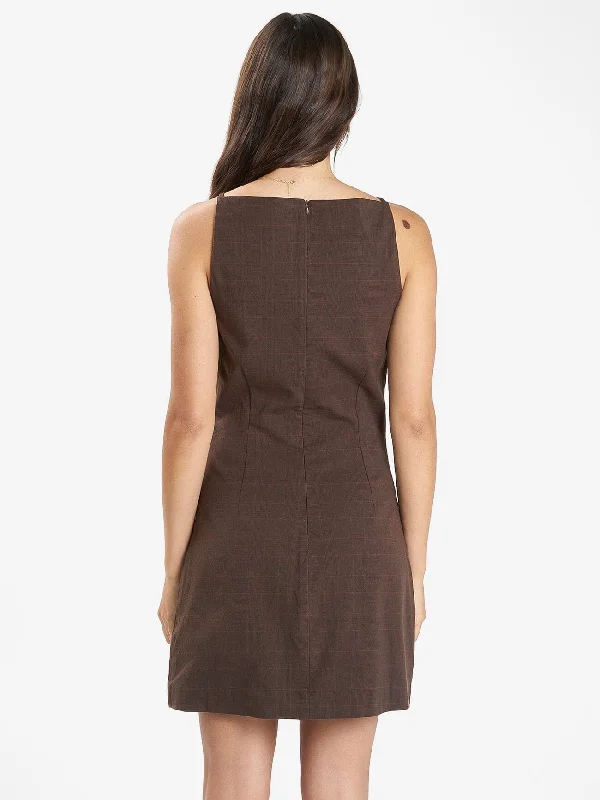 Alessia Mini Dress - Burnt Chestnut