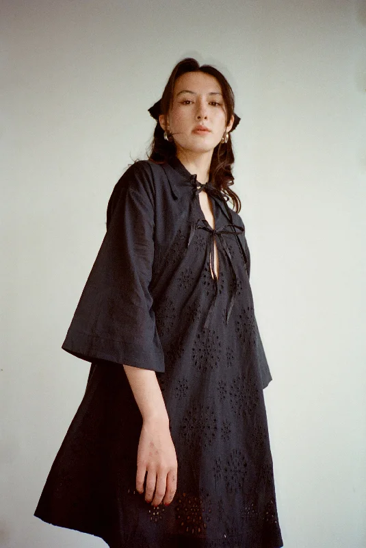 Apron Dress - Licorice Eyelet