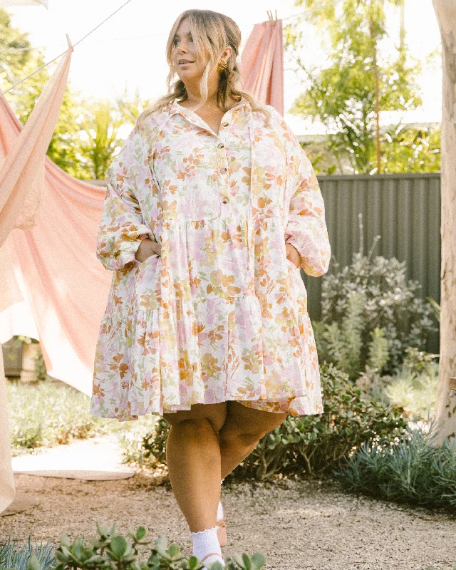 Avalon Smock Dress | Pastel Petals