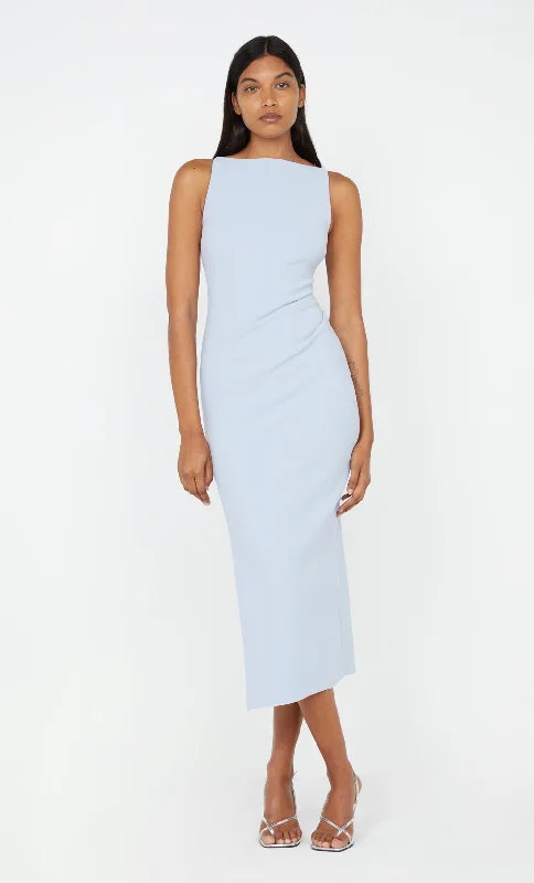 BE MINE TUCK DRESS - DUSTY BLUE