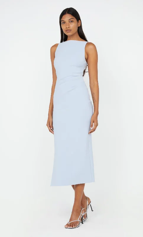 BE MINE TUCK DRESS - DUSTY BLUE