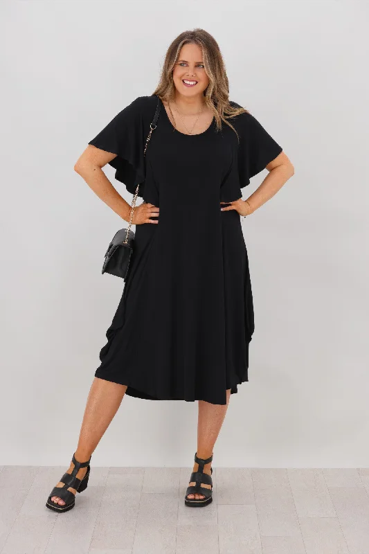 Betty Basics Tahiti Frill Dress Black