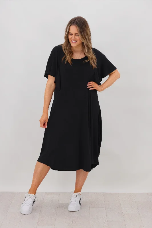 Betty Basics Tahiti Frill Dress Black