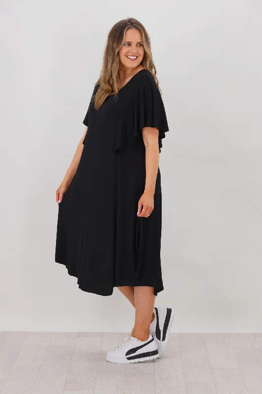 Betty Basics Tahiti Frill Dress Black