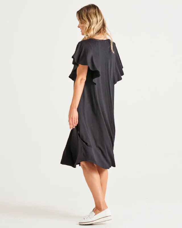 Betty Basics Tahiti Frill Dress Black