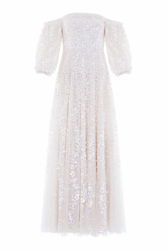 Confetti Gloss Off-Shoulder Gown