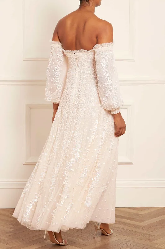 Confetti Gloss Off-Shoulder Gown