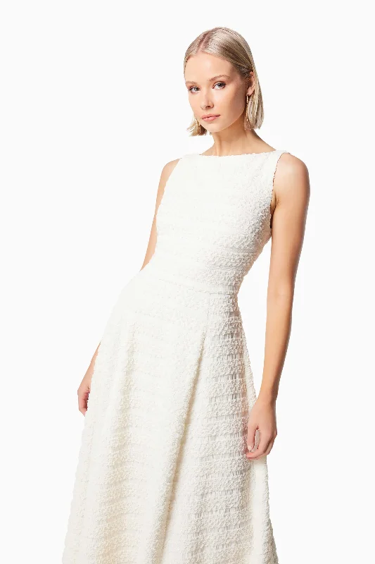 Decadence Textured Maxi Dress In White