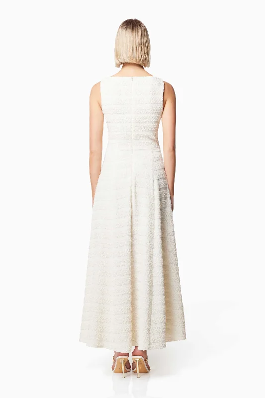 Decadence Textured Maxi Dress In White