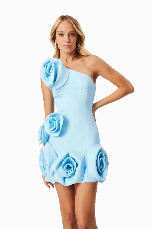 Destiny Floral Mini Dress in Blue