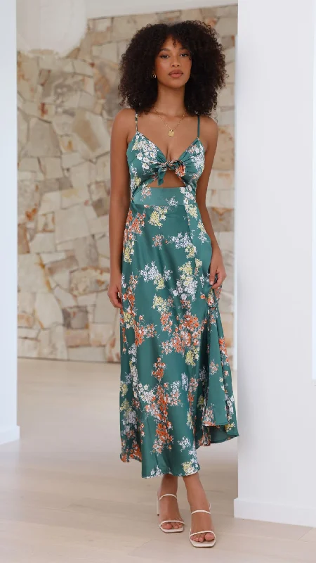 Dreamers Midi Dress - Green Floral