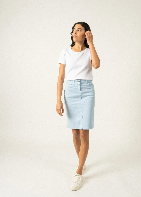 Elfy regular skirt - in coloured denim (CIEL)