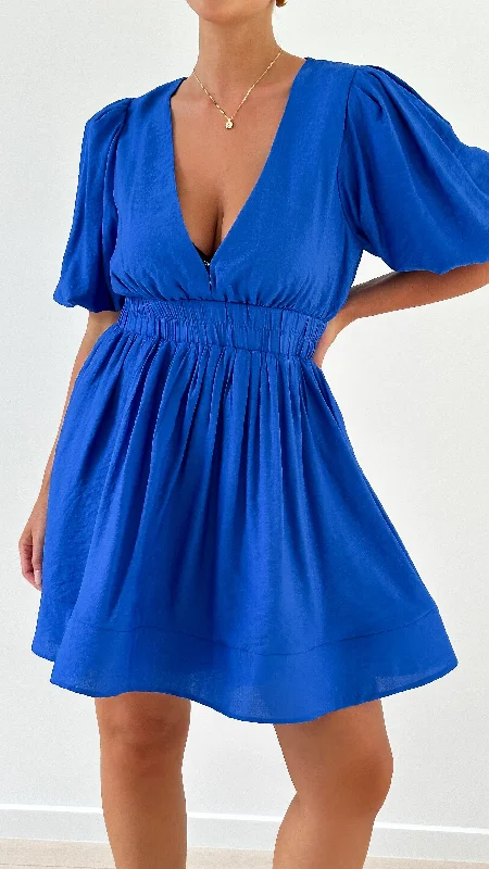 Erin Mini Dress - Royal Blue