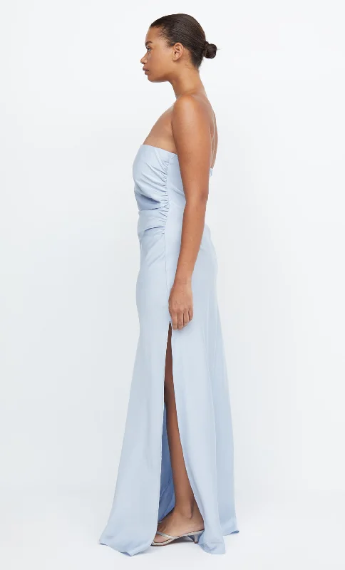 ETERNITY STRAPLESS MAXI - DUSTY BLUE