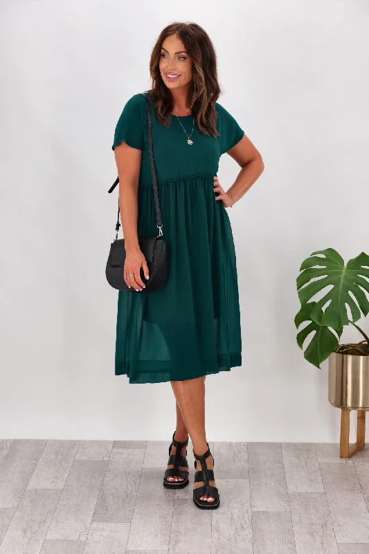 Gloss by Shine On Amanda Empire Line Chiffon Dress Teal