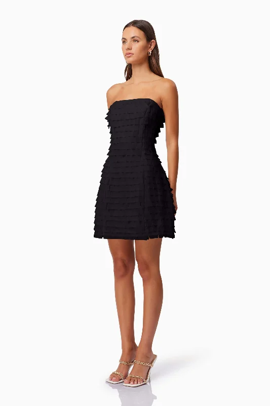 Hailey Strapless Mini Party Dress In Black