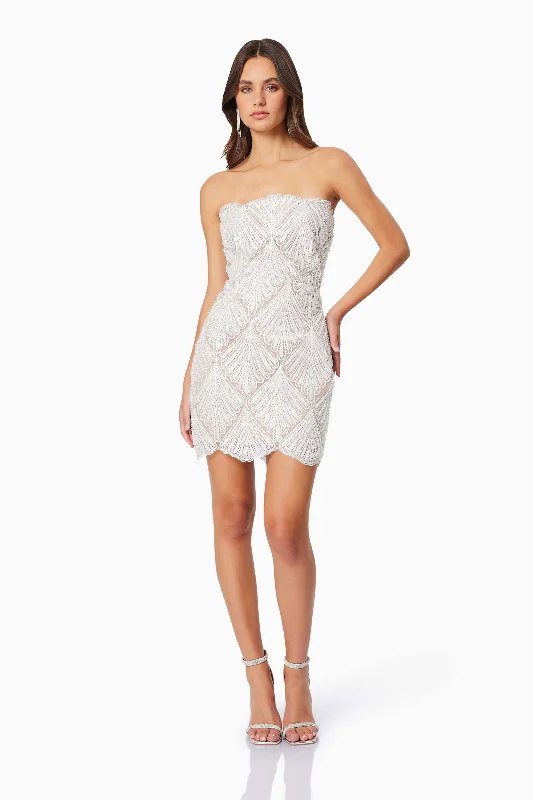 Harper Strapless Mini Dress In White