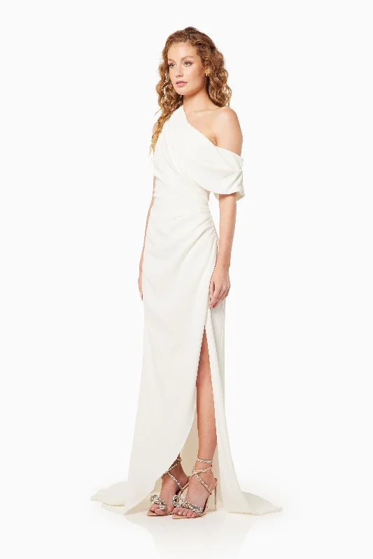 Isadora Off The Shoulder Maxi Gown in Ivory