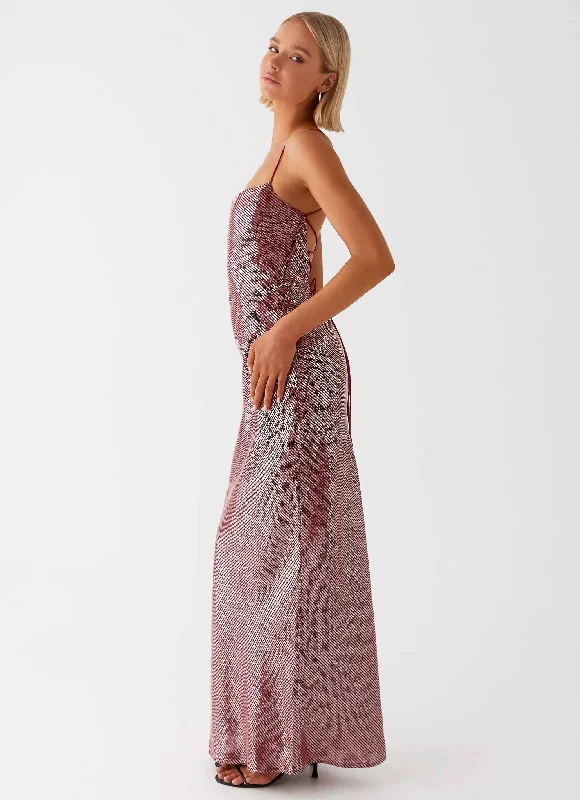 Jada Sequin Maxi Dress - Red