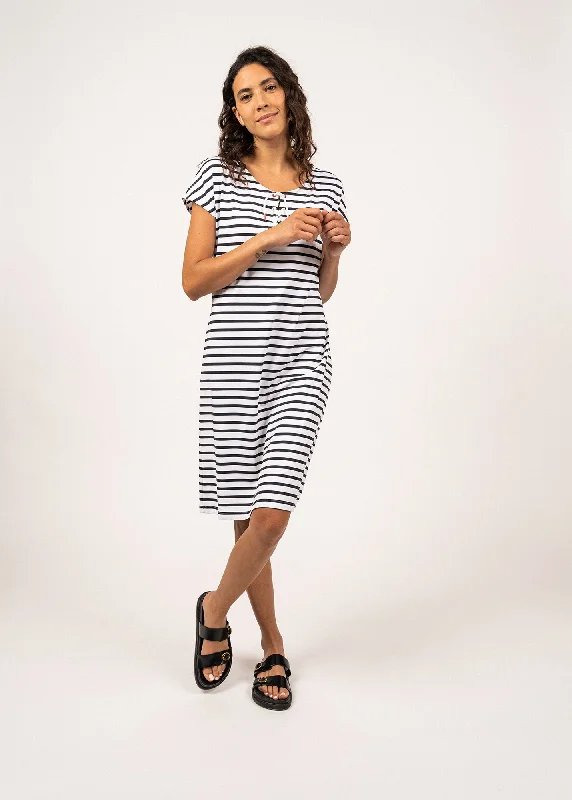 Lanveoc striped dress - in polyamide (NEIGE/NAVY)