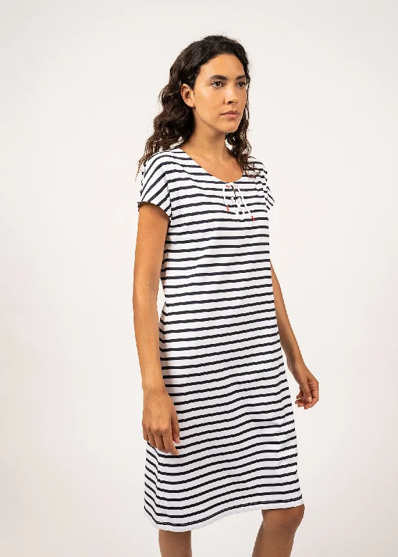 Lanveoc striped dress - in polyamide (NEIGE/NAVY)