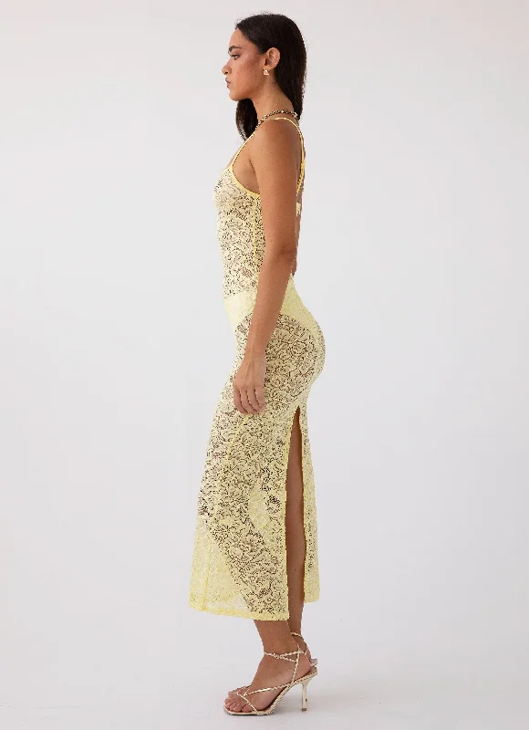 Leona Lace Maxi Dress - Canary