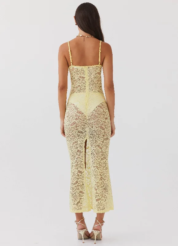 Leona Lace Maxi Dress - Canary