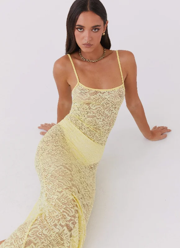 Leona Lace Maxi Dress - Canary