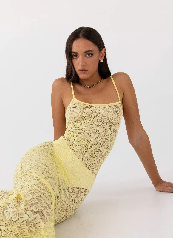 Leona Lace Maxi Dress - Canary