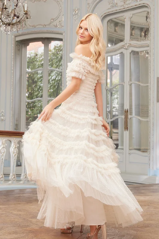 Lisette Ruffle Off Shoulder Gown