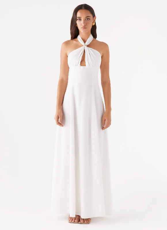 Maison Linen Maxi Dress - White