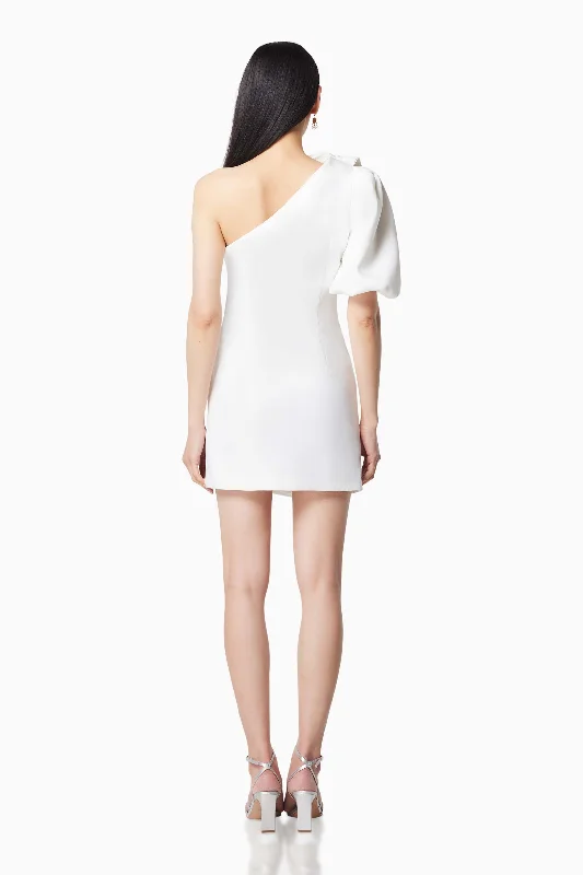 Marseilles 3D Bow Mini Dress In White