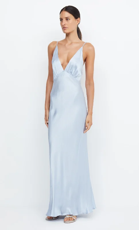 MOON DANCE V MAXI DRESS - DUSTY BLUE