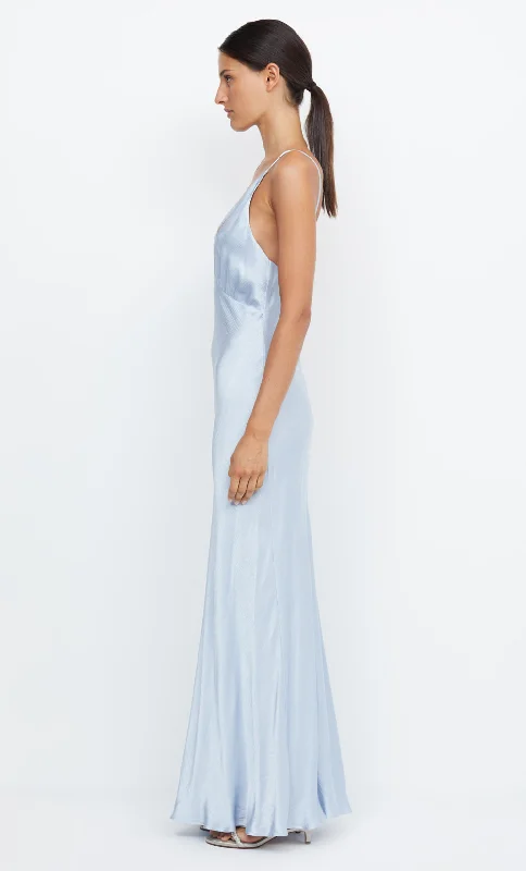 MOON DANCE V MAXI DRESS - DUSTY BLUE