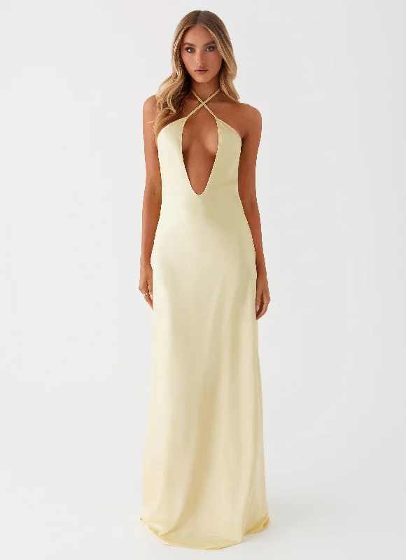 Noir Symphony Maxi Dress - Yellow