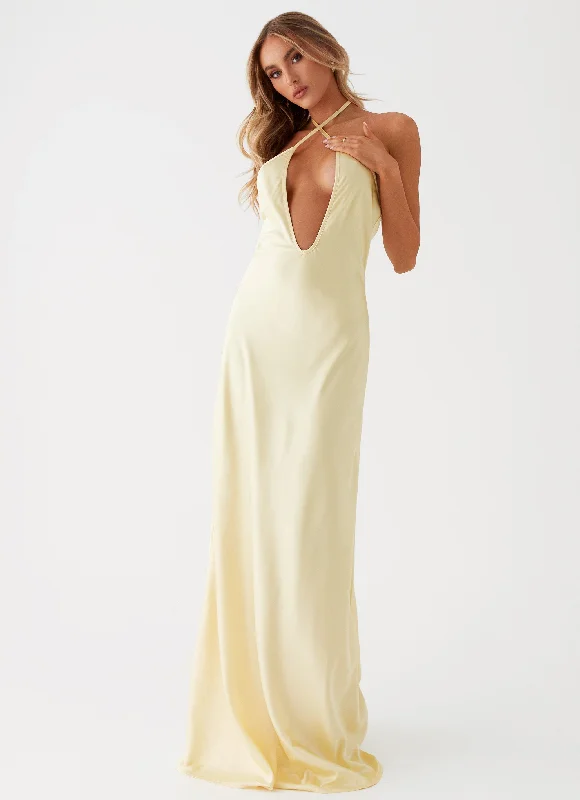 Noir Symphony Maxi Dress - Yellow