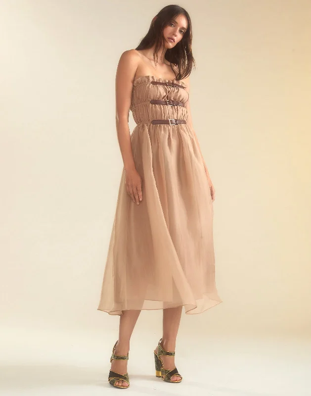 Buckle Up Silk Organza Dress