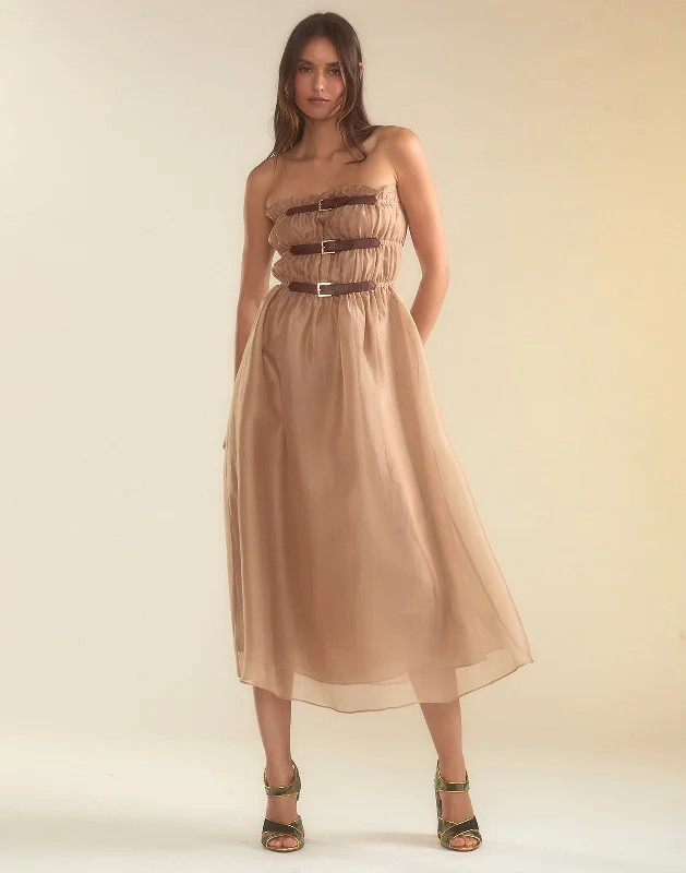 Buckle Up Silk Organza Dress