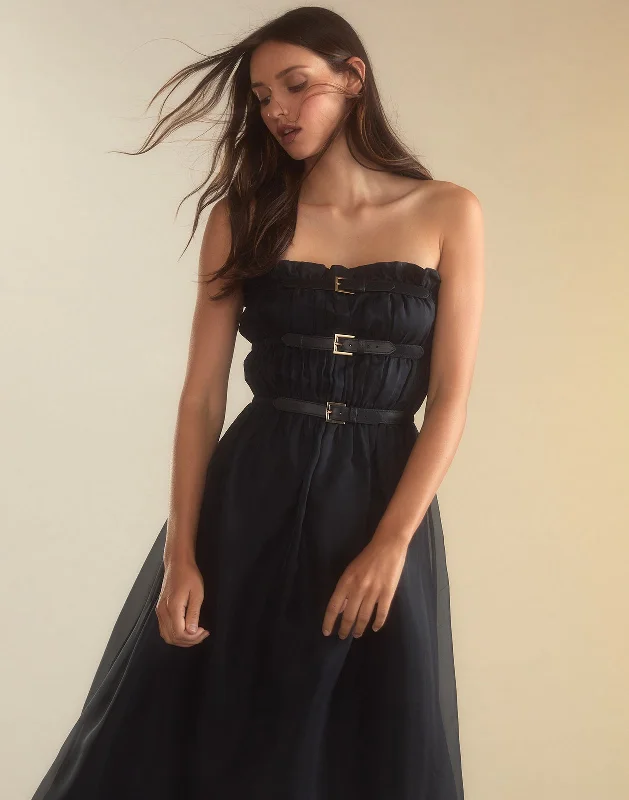 Buckle Up Silk Organza Dress