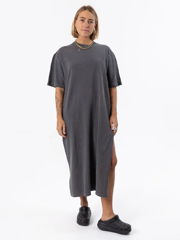 Oversized Tee Dress - Washed Black