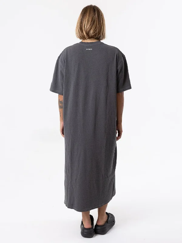 Oversized Tee Dress - Washed Black