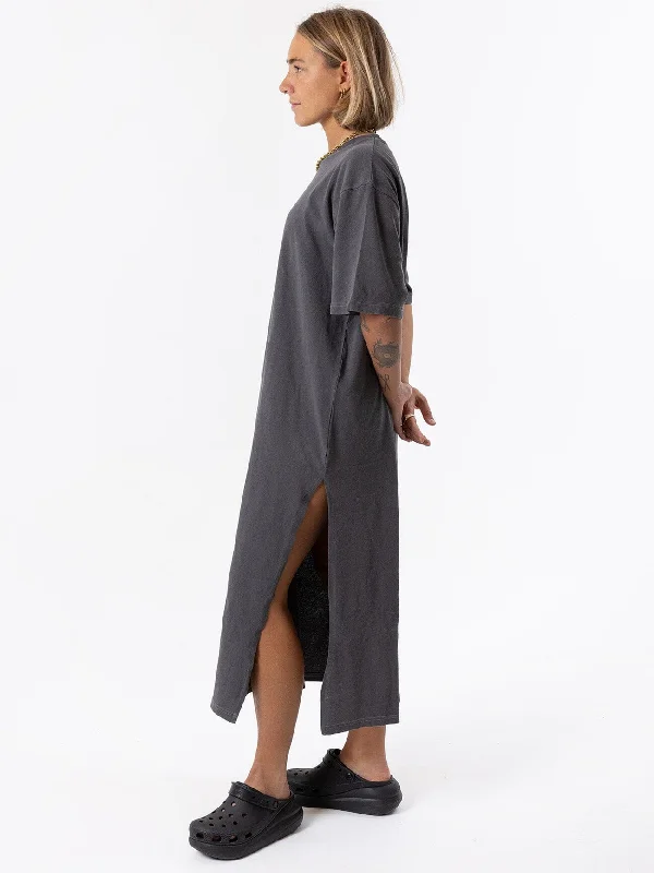 Oversized Tee Dress - Washed Black