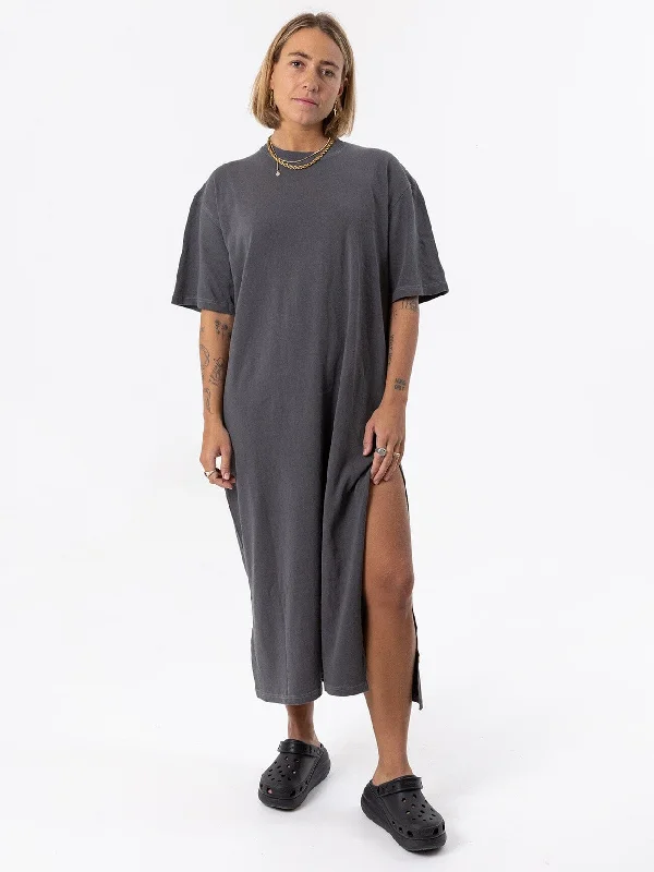 Oversized Tee Dress - Washed Black