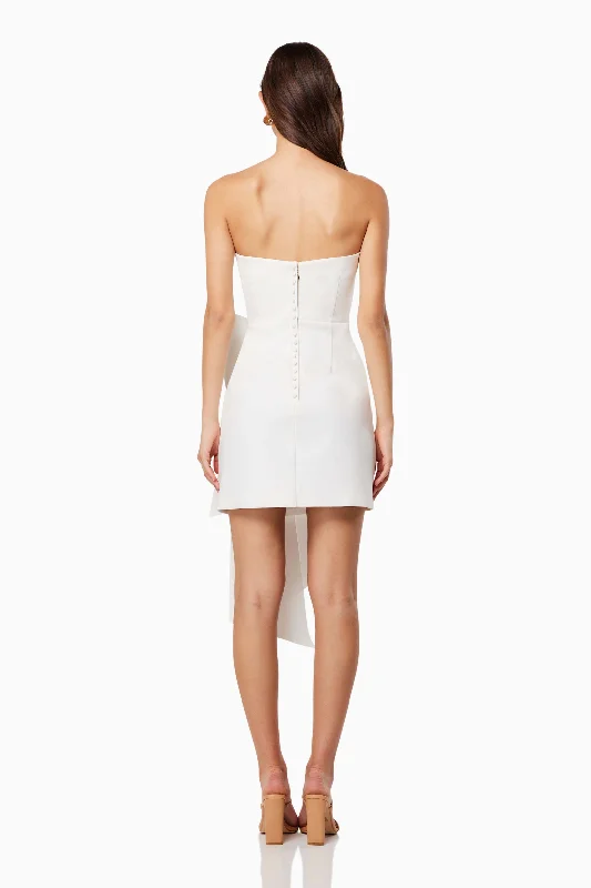 Phaedra 3D Bow Mini Dress In White