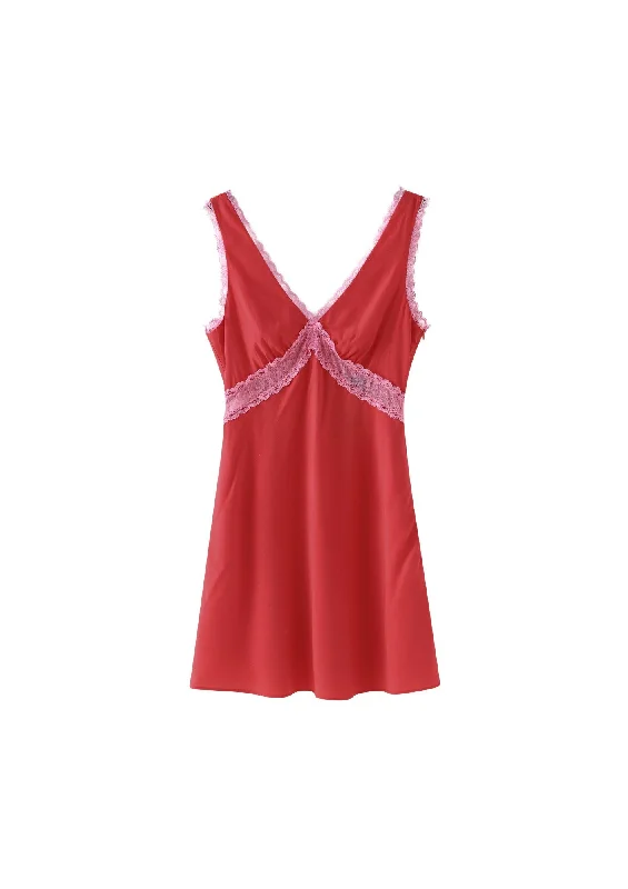 Red Charm Peony Mini Dress