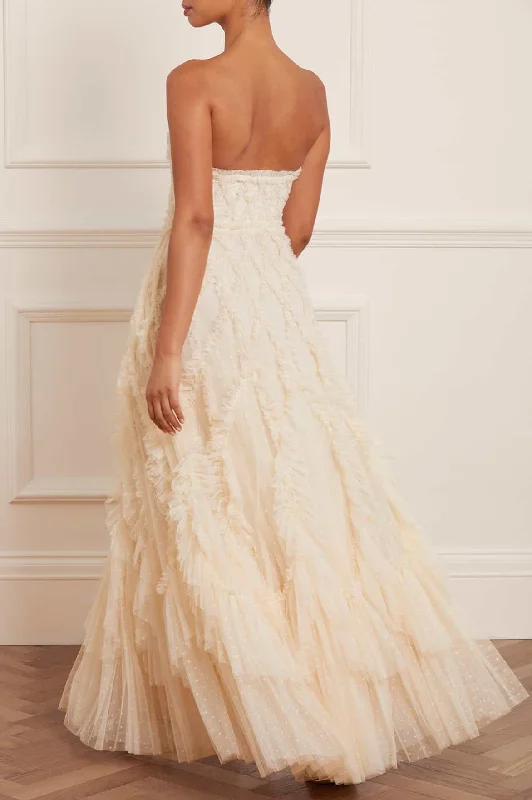 Rosella Ruffle Strapless Gown