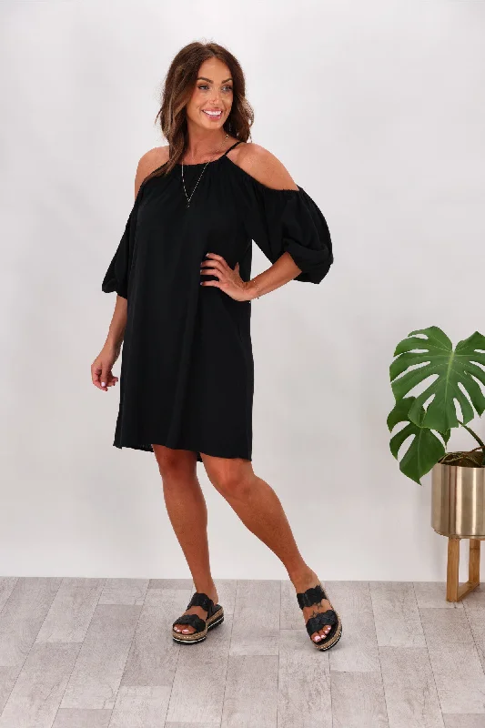 Shine On Label Tipene Linen Dress Black