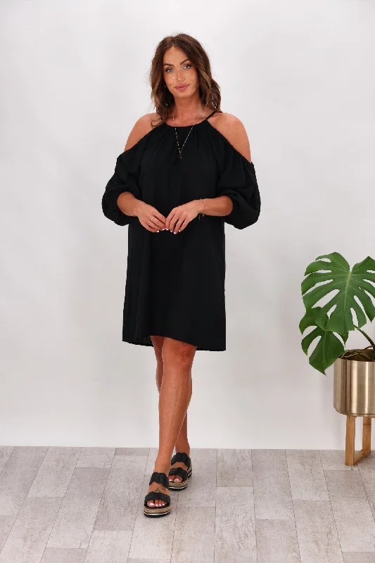 Shine On Label Tipene Linen Dress Black