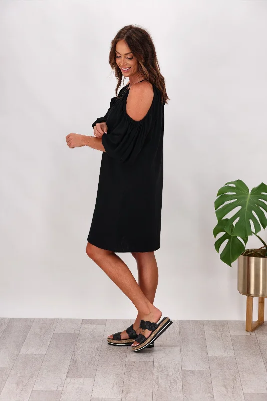 Shine On Label Tipene Linen Dress Black