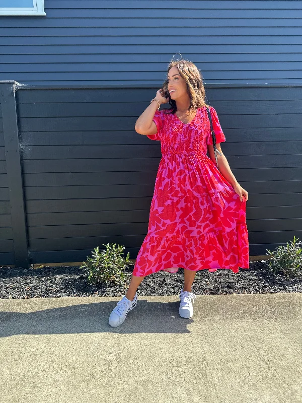 Sunday Boho Alice Dress Red Pink